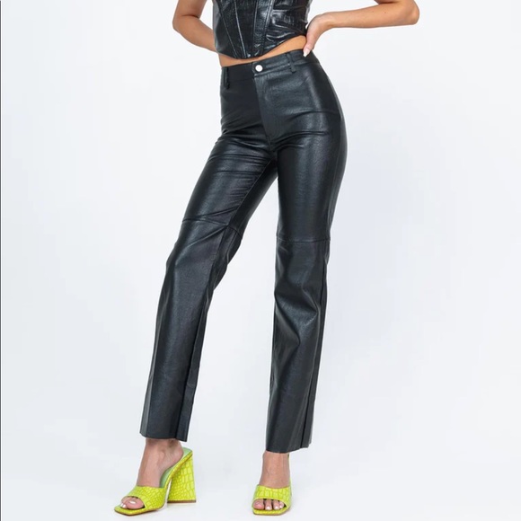 Princess Polly Pants - NWT Princess Polly Women’s Macey Vegan Faux Leather High Waisted Black Pant